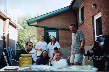 Me, Aunt Joan, Kelly, Nicole, Sarah, Doug, and Uncle Bill (at his house)